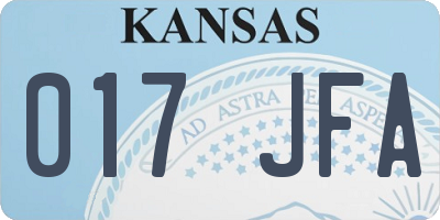 KS license plate 017JFA