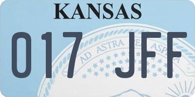 KS license plate 017JFF