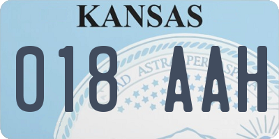 KS license plate 018AAH