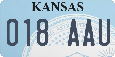KS license plate 018AAU