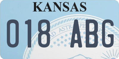 KS license plate 018ABG