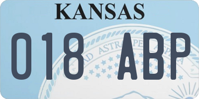 KS license plate 018ABP