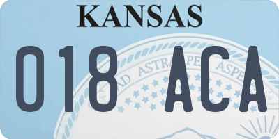 KS license plate 018ACA