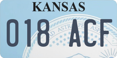 KS license plate 018ACF