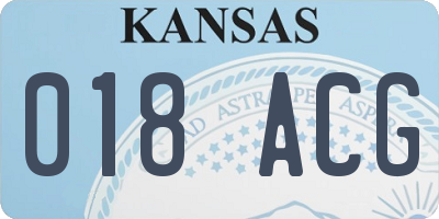 KS license plate 018ACG