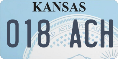 KS license plate 018ACH