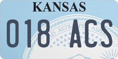 KS license plate 018ACS