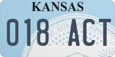 KS license plate 018ACT