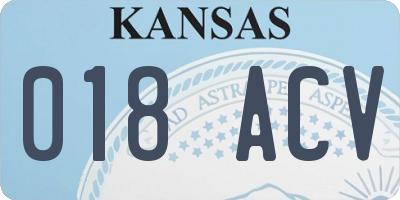 KS license plate 018ACV