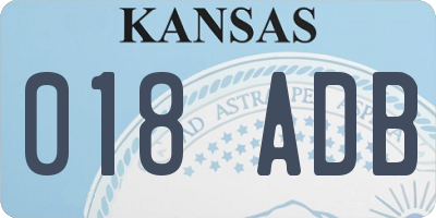 KS license plate 018ADB