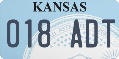 KS license plate 018ADT