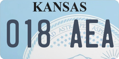 KS license plate 018AEA
