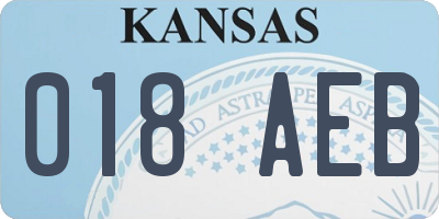 KS license plate 018AEB
