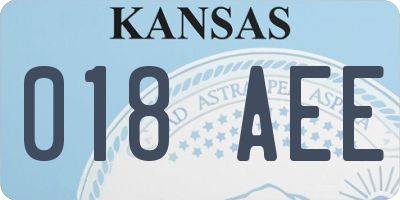 KS license plate 018AEE