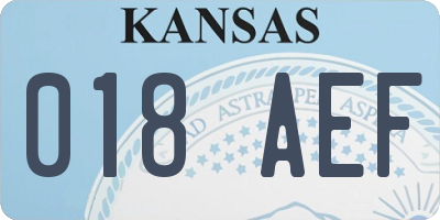 KS license plate 018AEF