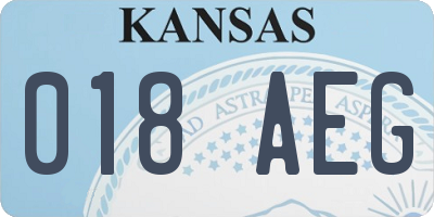 KS license plate 018AEG