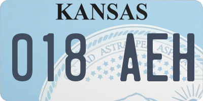 KS license plate 018AEH