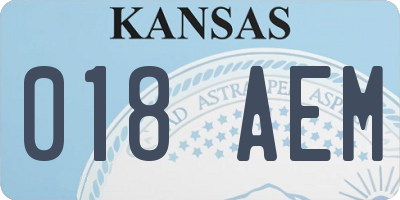 KS license plate 018AEM