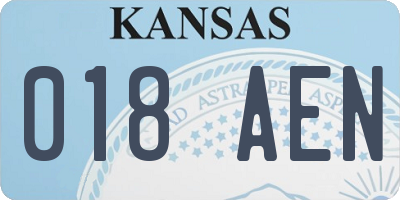 KS license plate 018AEN