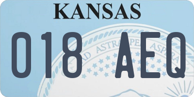 KS license plate 018AEQ