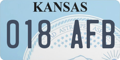 KS license plate 018AFB