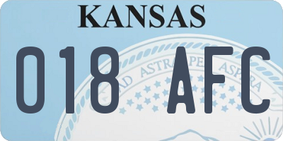 KS license plate 018AFC
