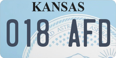 KS license plate 018AFD
