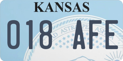 KS license plate 018AFE
