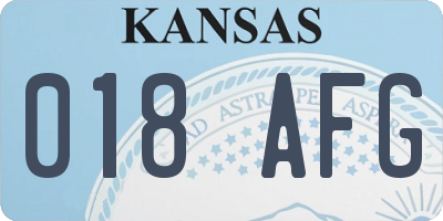 KS license plate 018AFG