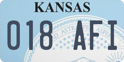 KS license plate 018AFI
