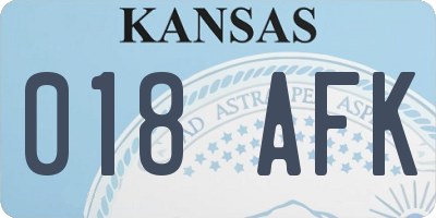 KS license plate 018AFK