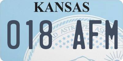 KS license plate 018AFM