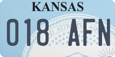 KS license plate 018AFN