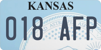 KS license plate 018AFP