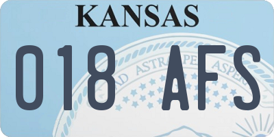 KS license plate 018AFS