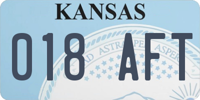 KS license plate 018AFT