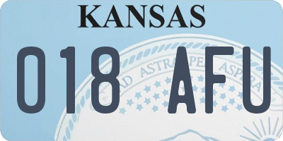 KS license plate 018AFU