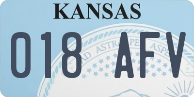 KS license plate 018AFV