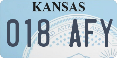 KS license plate 018AFY