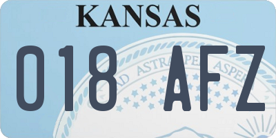 KS license plate 018AFZ