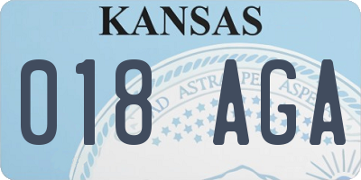 KS license plate 018AGA