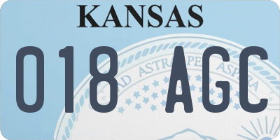 KS license plate 018AGC