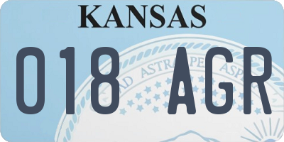 KS license plate 018AGR