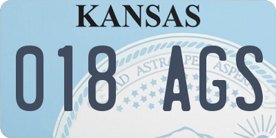 KS license plate 018AGS