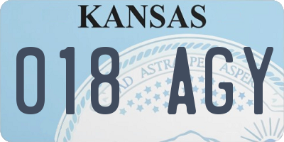 KS license plate 018AGY