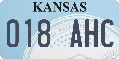 KS license plate 018AHC