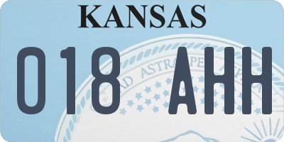 KS license plate 018AHH