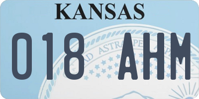 KS license plate 018AHM