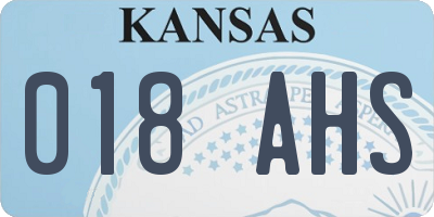 KS license plate 018AHS