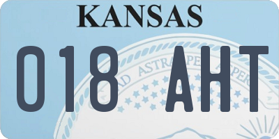 KS license plate 018AHT